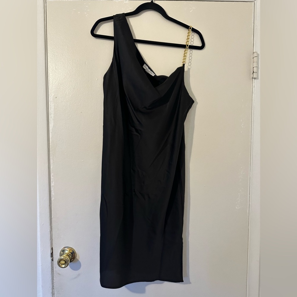 black midi dress